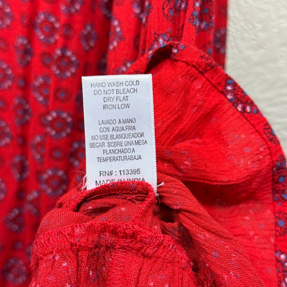 Evereve Braeve Beaded Dress Sundress Sm Gauzy Keyhole Ruffle Indie Boho Festival - Picture 11 of 12